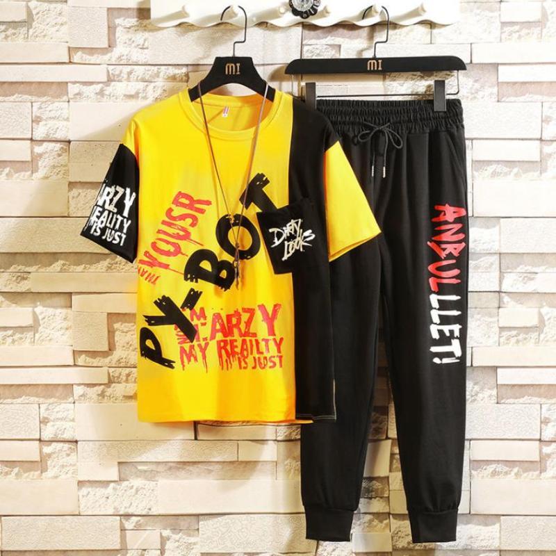 Premium Quality Stylist Printed Half Sleeve T-Shirt & Full pant ( Set )for Men
