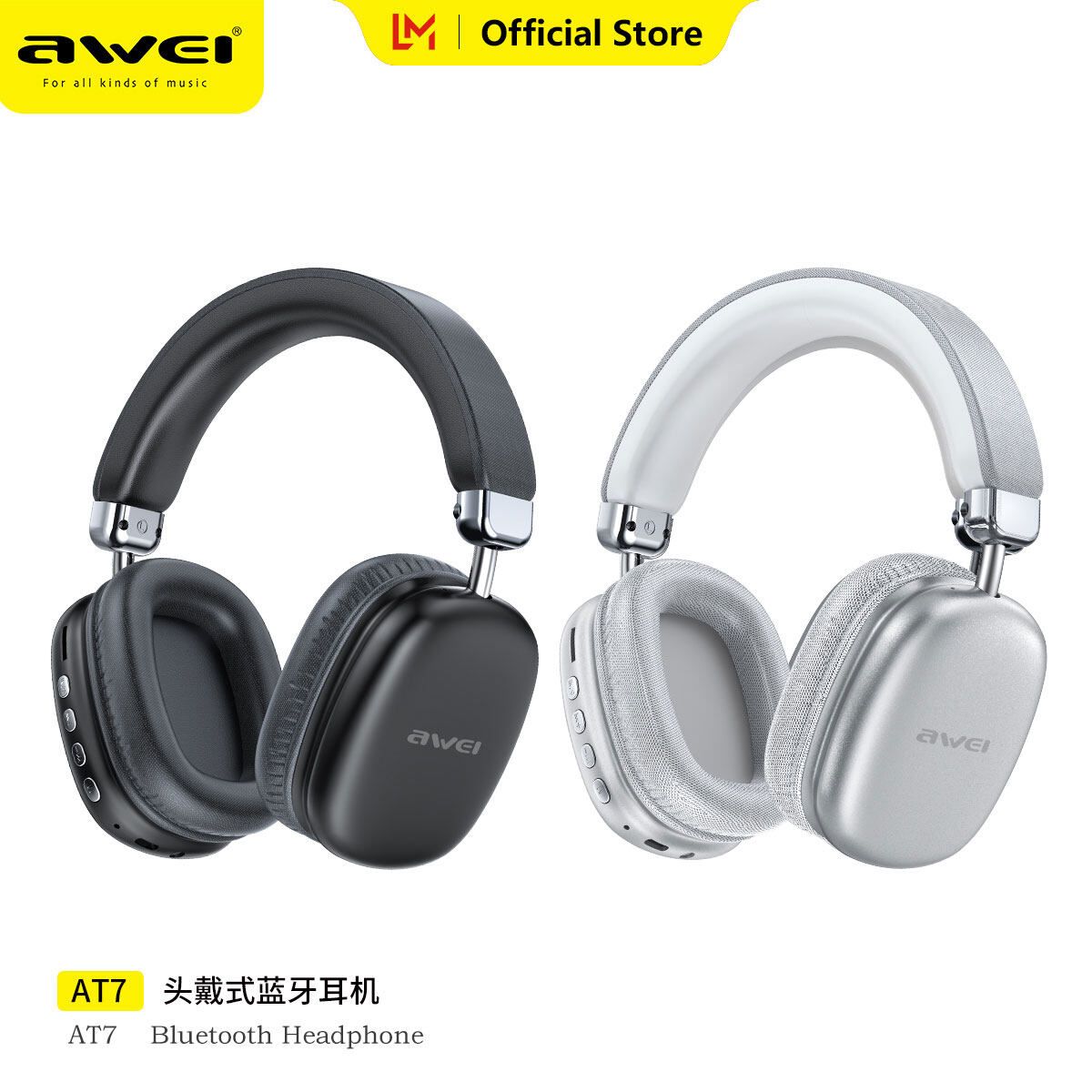 Awei AT7 Bluetooth 5.4 Stereo Headphone with 70H Playtime
