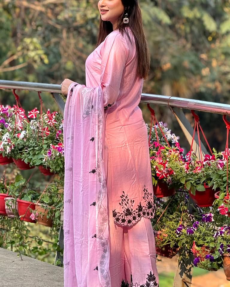 Embroidery Cotton Three Piece