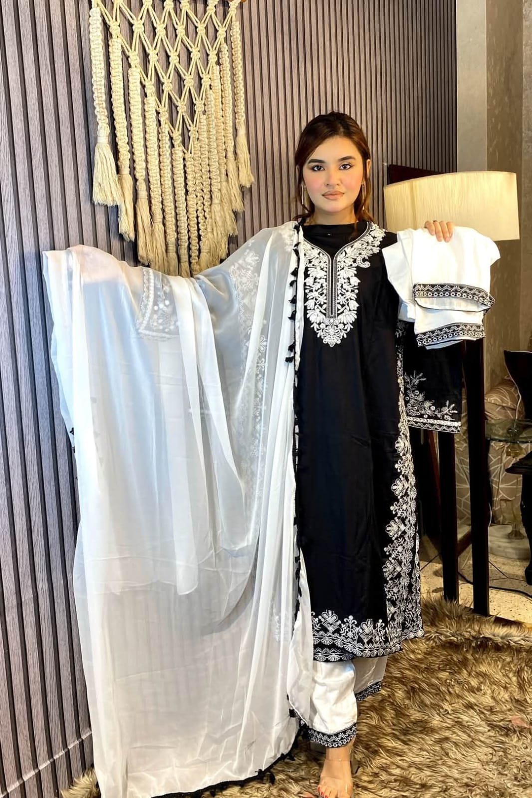 Georgette Embroidery Three Piece