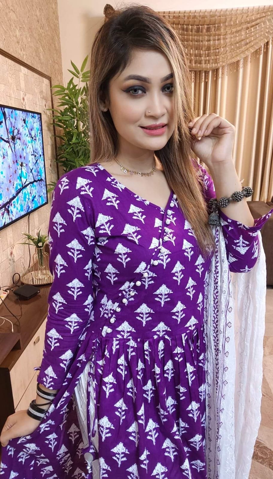 Lilen printed Three Piece