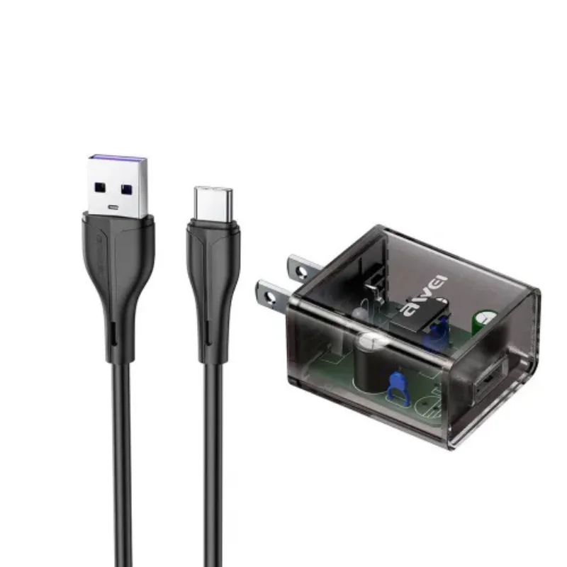 Awei C11T Fast Charging Type‑C Transparent Adapter with 1M Cable