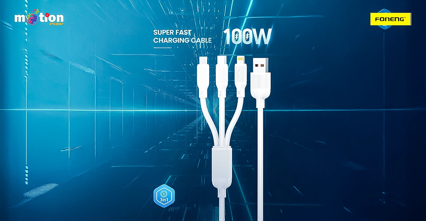 Foneng X80 100W 3-in-1 USB Cable (Type-C/Lightning/Micro) – White
