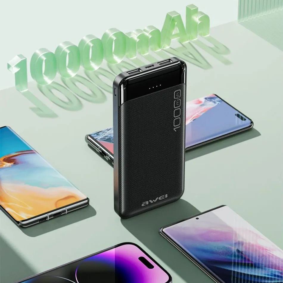 Awei P37K 10000mAh Dual USB Output Power Bank