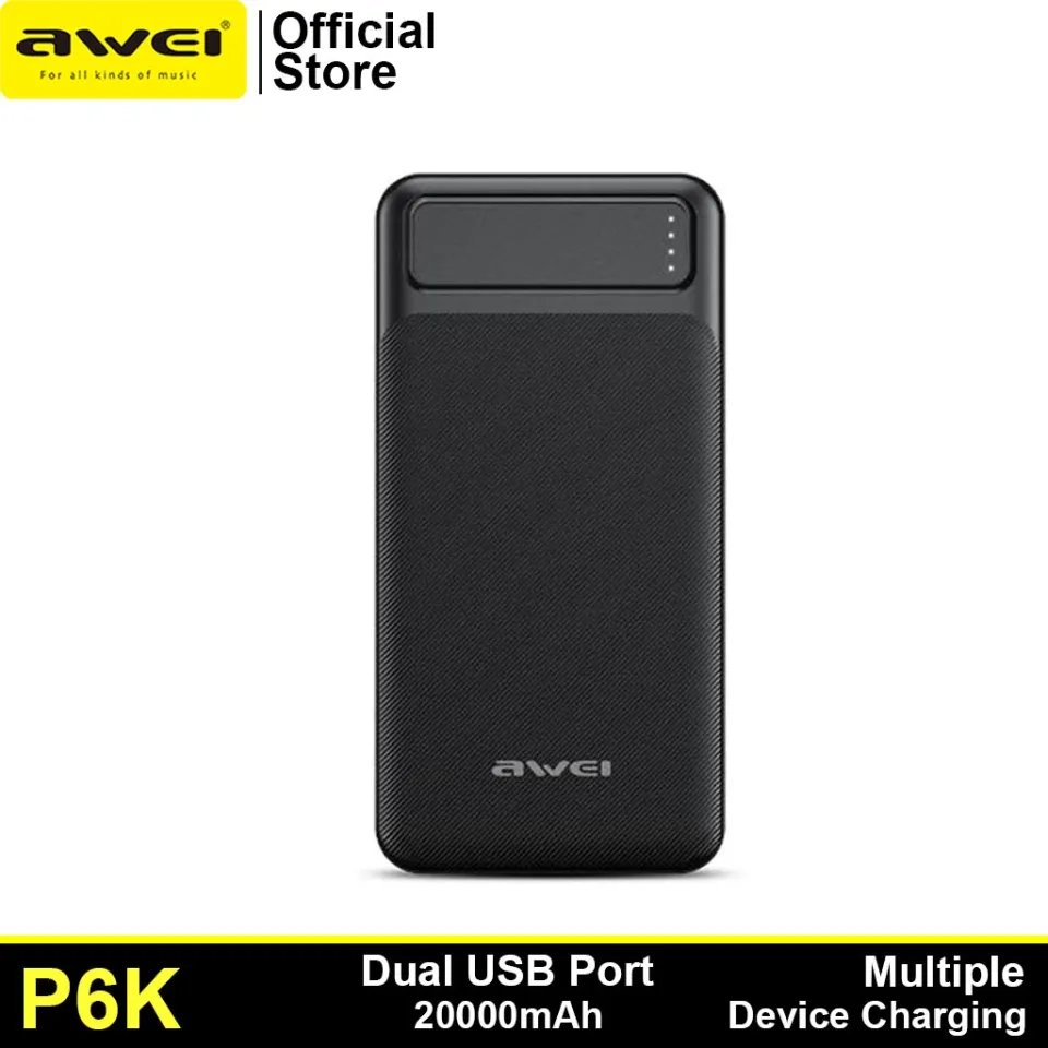 Awei P6K 20000mAh Dual USB Fast Charging Power Bank