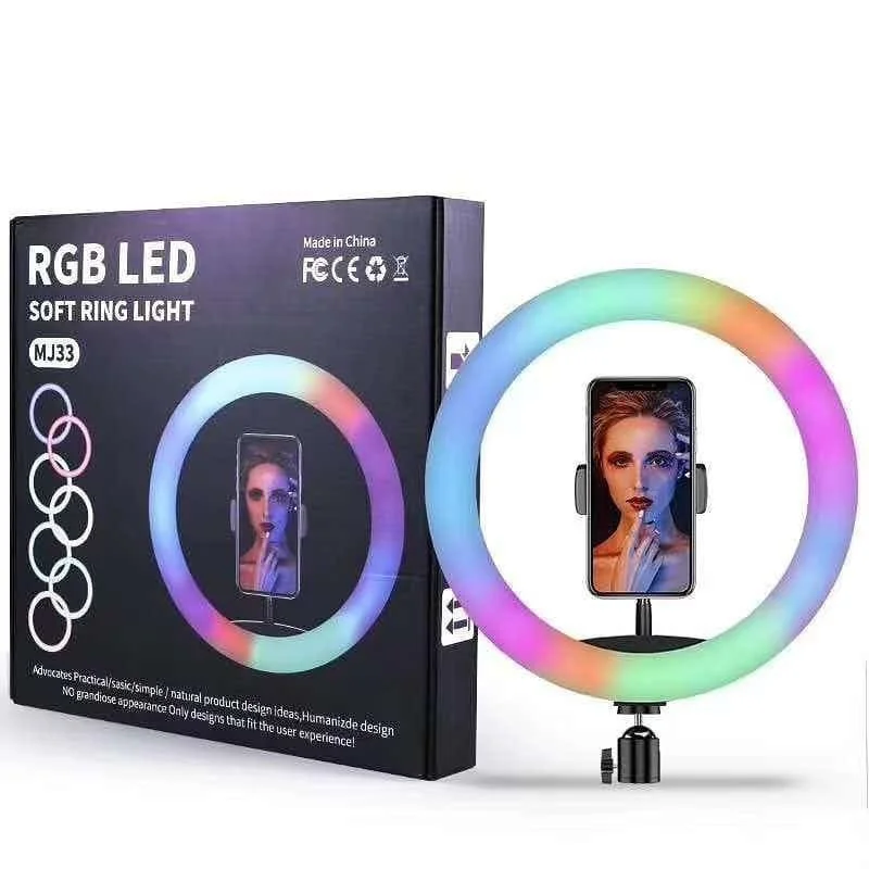 MJ-33 LED Ring Light with Stand (Multi-Mode Lighting)