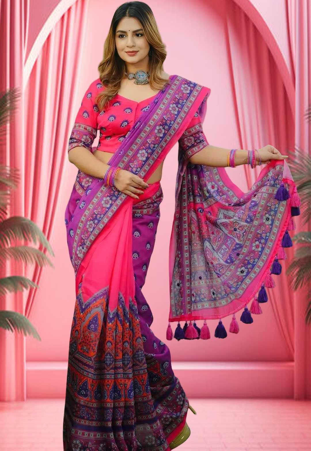Digital Print Sharee with Blouse Piece