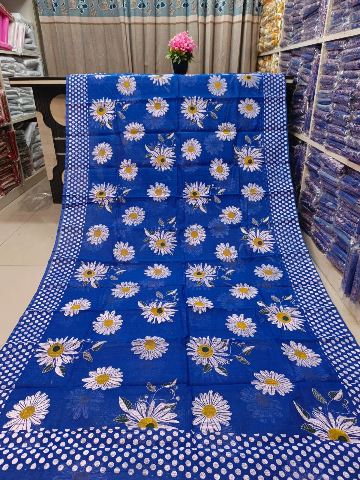 Half Silk Skin Print Sharee