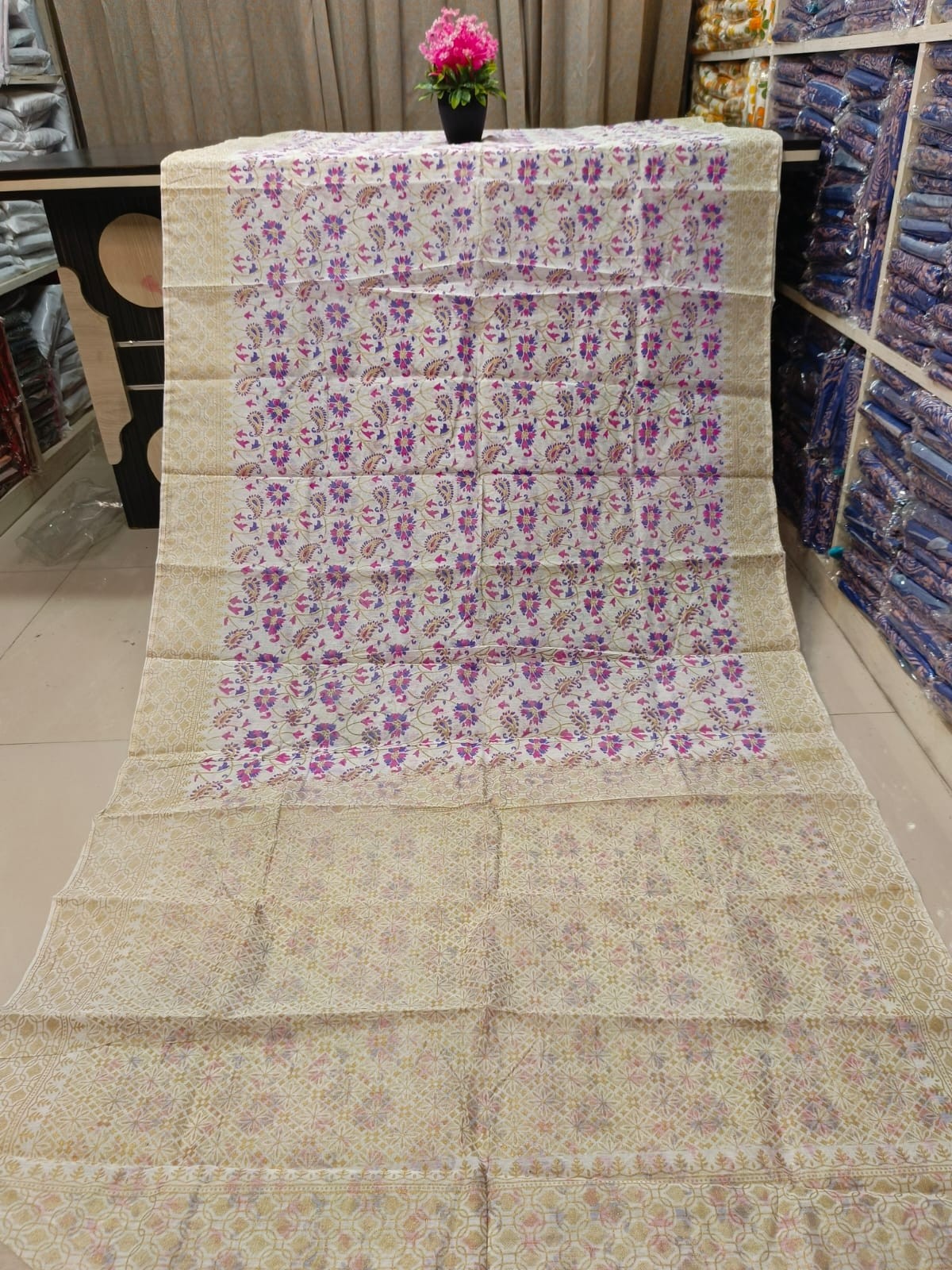 Half Silk Skin Print Sharee