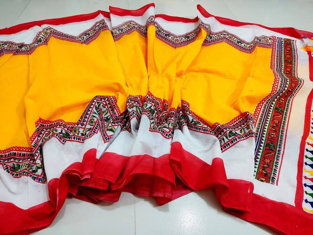 Half Silk Skin Print Sharee