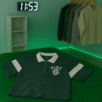 💚 NIKE Style Half Zip Ribbed Polo T-Shirt